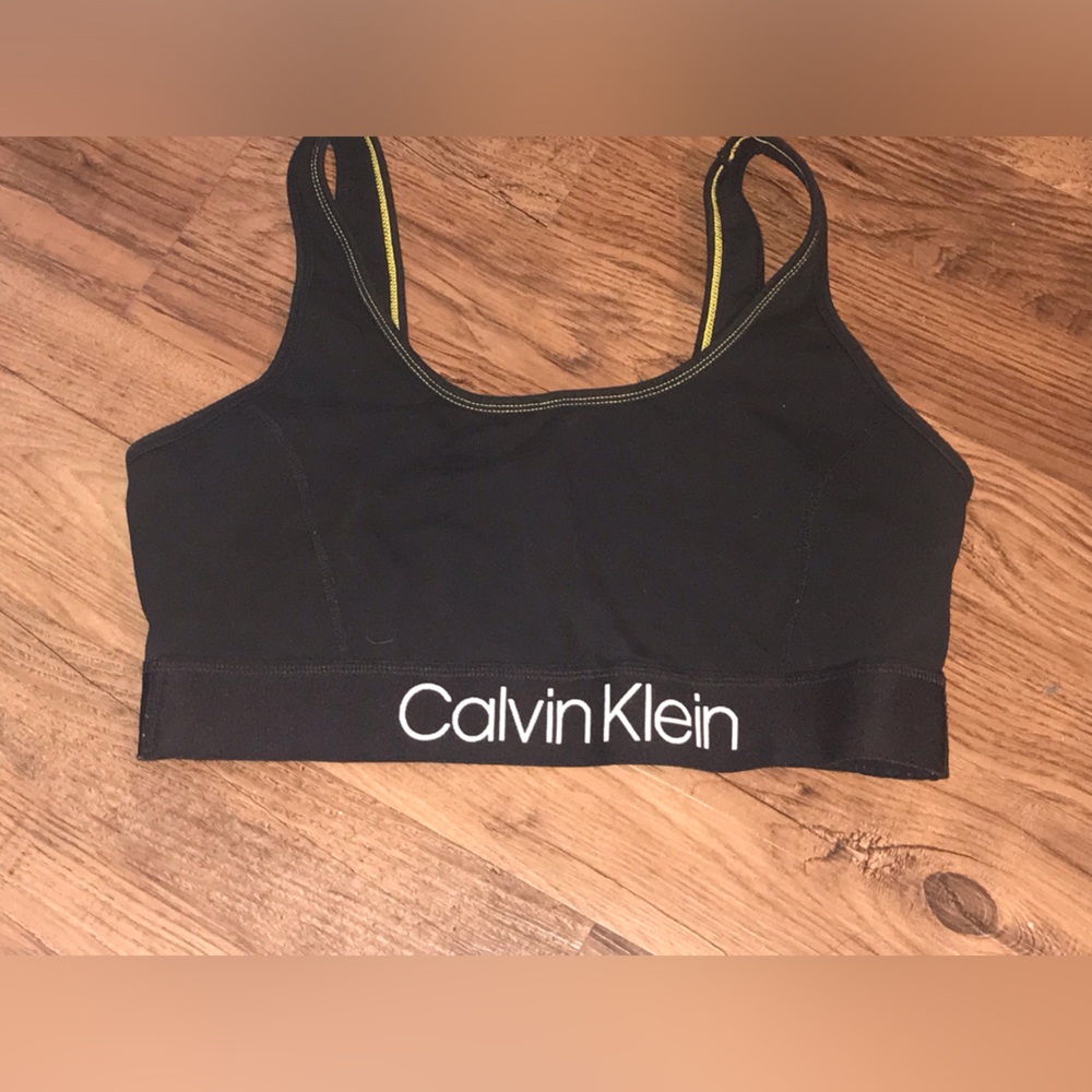 Calvin Klein XL sports bra PERFORMANCE Black Logo Waist BAND extra large
